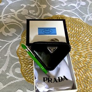 Black, Prada purse.  Please check pics for approximate measurements using pen.